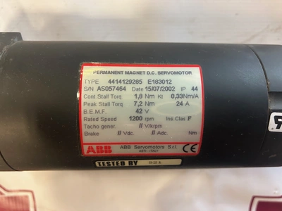 ABB Permanent Magnet DC Servo Motor Model 4414129285 E183012
