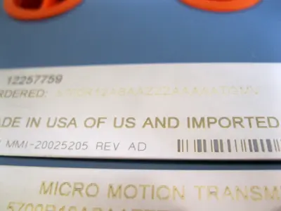 New | in-Stock Micro Motion 5700 R12 ABAAZZZ AAAAATGMV Sensors New Hampshire US | Bitter End Trading #1455989
