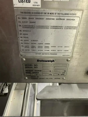 2019 Yamato Dataweigh ADW-0-0620S 20-Station Multi-Head Weigher # 646