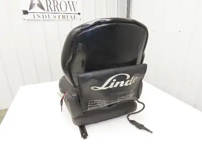Grammer Forklift Seat Black Vinyl Adjustable Removed From Linde 0015225372