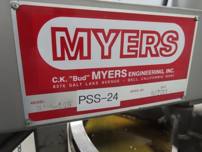 Myers Engineering 40 gallon Hydraulic Ram Tank Discharge Press, RAM-449