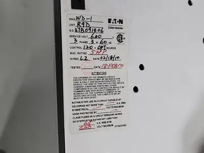 5 hp, 600V, 15A, 3-Ph FVNR Starter, Size 1 Bucket for Freedom 2100 MCC Frame