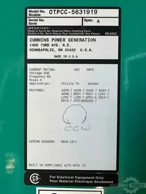 Used 2003 CUMMINS POWER GENERATION 100DGDB Generators Arizona US | KD Machinery #1310137