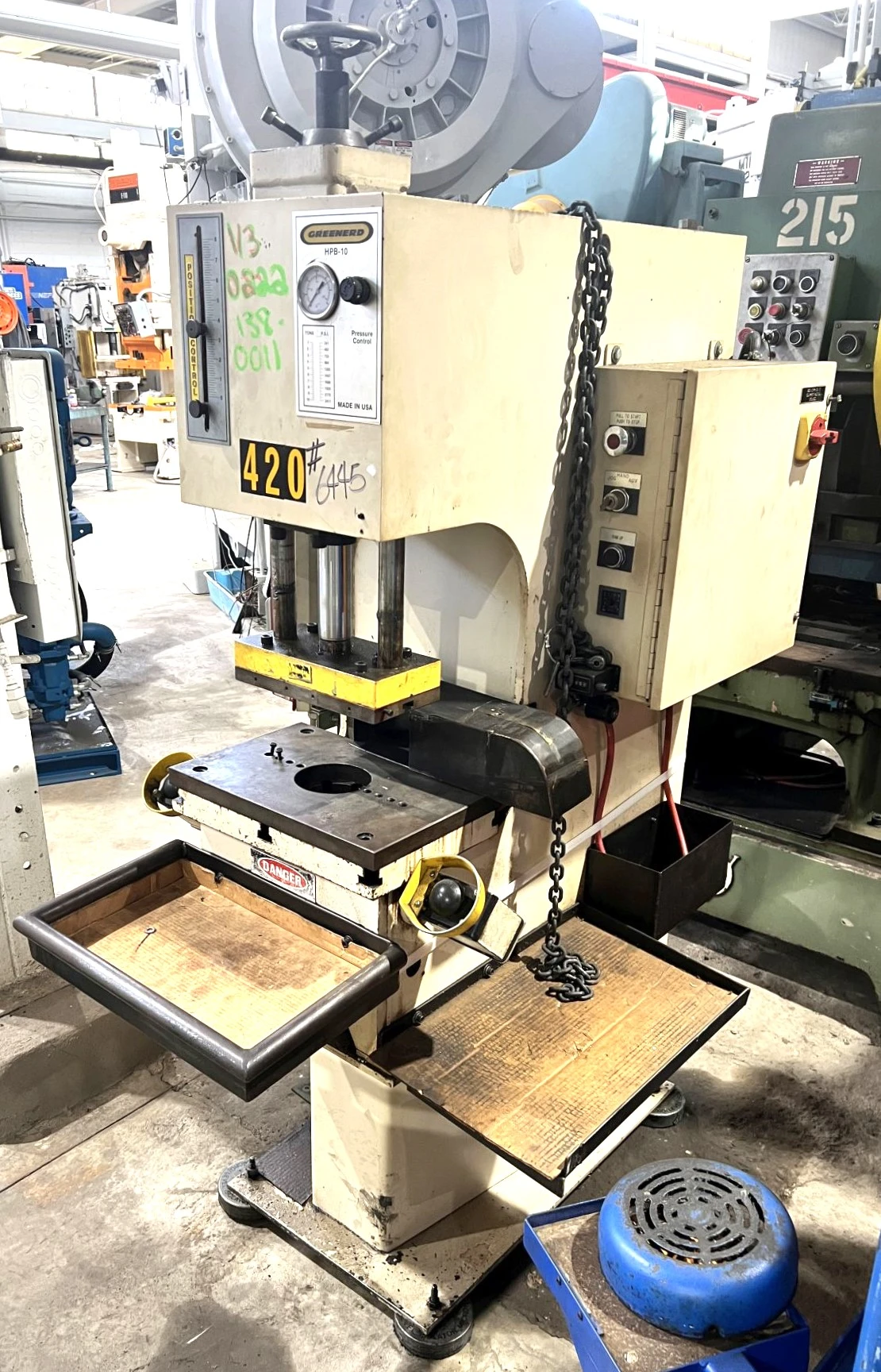 USED 1993 GREENERD PRESSES GREENERD HPB-10 PRESS