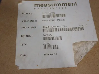 New | in-Stock MEASUREMENT SPECIALTIES 86A3R000000015PA Sensors Ohio US | HGR 24 #1129809
