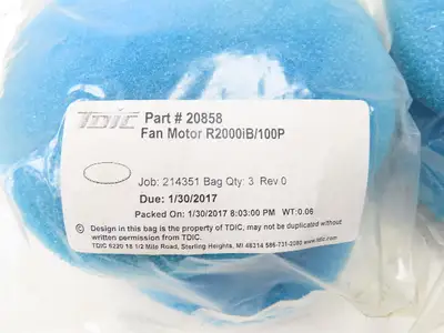 TDIC 20858 Fan Motor Filter Cover Blue Fiber For RS000iB/100P Robot Lot of 45
