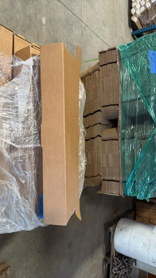 Pallet of empty Boxes measures 30.75" L x 4"  x 4". Quantity approx 53
