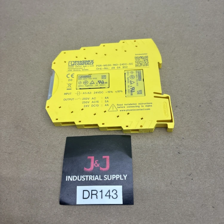 Used Phoenix Contact PSR-MS30-1NO-24DC-SC PLC Ethernet Equipment Indiana US | J&J Industrial Supply #774574