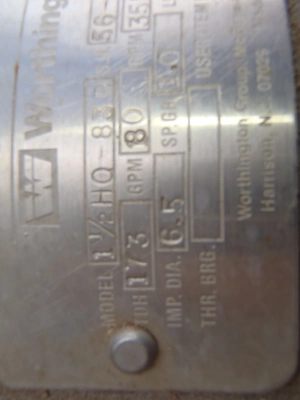 USED WORTHINGTON 1-1/2HO-83B