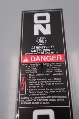 NEW GE THN3361R NON-FUSIBLE DISCONNECT SWITCH SINGLE CONFIGURATION STOCK 5107