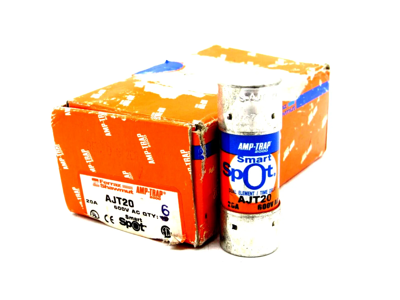 NEW LOT OF 6 FERRAZ SHAWMUT AJT20 FUSES