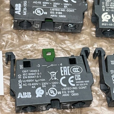 ABB Assortment (10) NEW No Box ABB MCB-10G (3)MLBL-01 (4) MLB-4 Contact Blocks