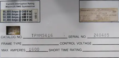 NEW GE TPMM5616 CIRCUIT BREAKER 1600A 3-POLE