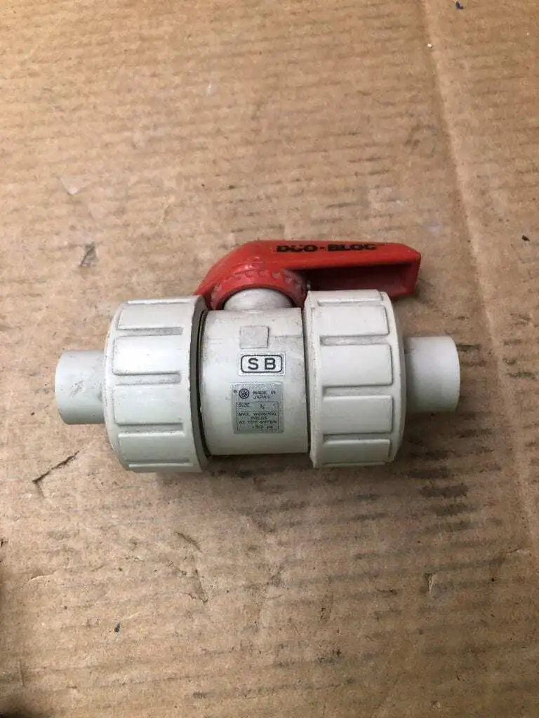 DUO-BLOC 3/4″ PVC Manual Tru-Union Ball Valve 150PSI 70°F (LOT OF 2)