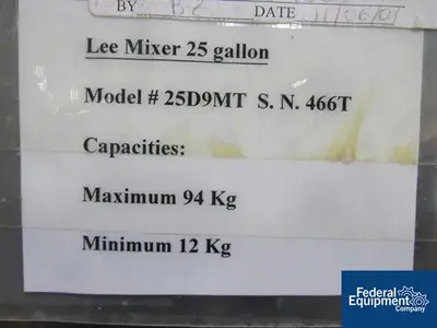 USED Lee Industries 25 Gal Lee Industries Double Motion Kettle, S/S, 90#