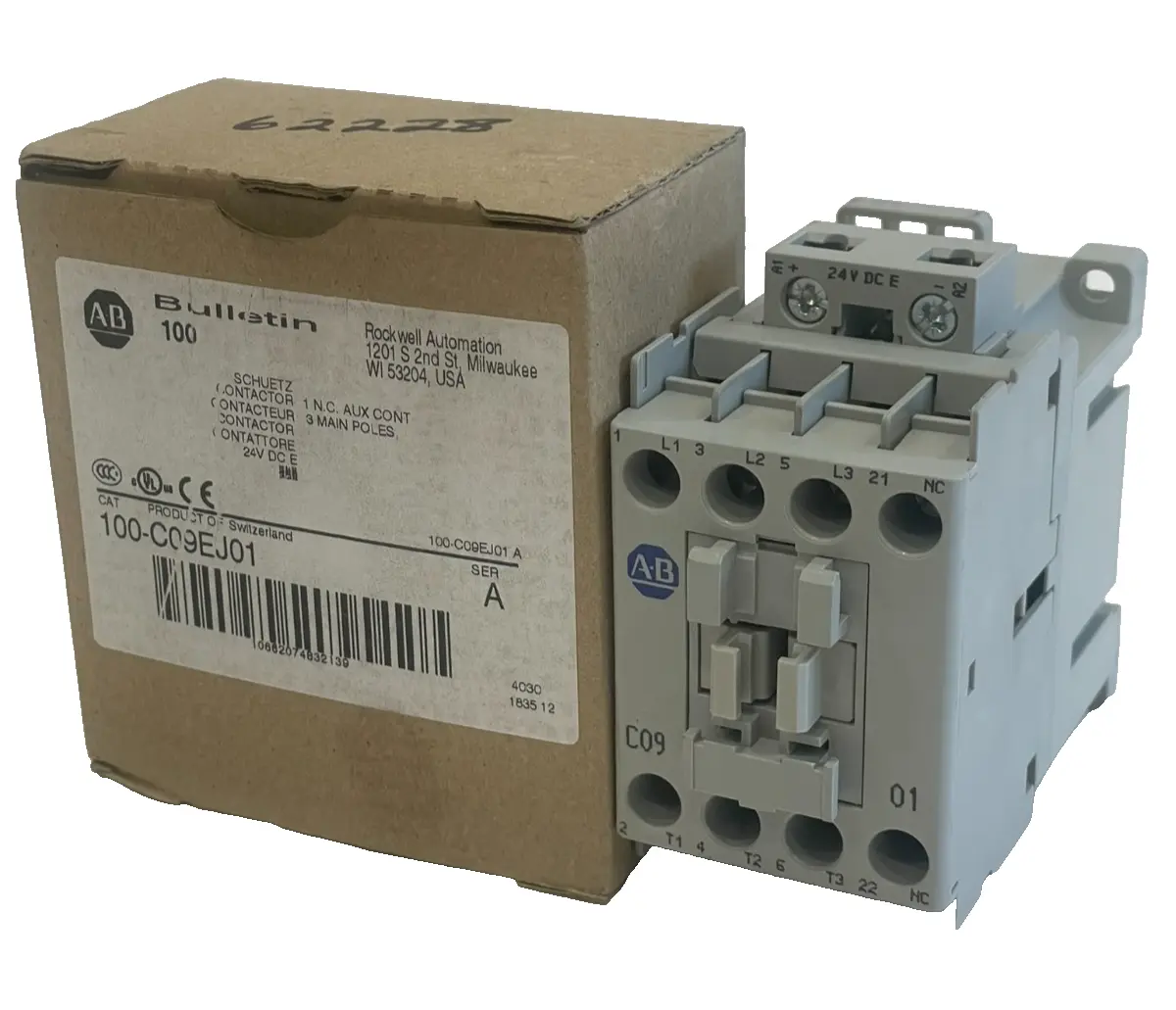 ALLEN BRADLEY 100-C09EJ01 CONTACTOR SER. A 100C09EJ01 SER. A NEW, SURPLUS