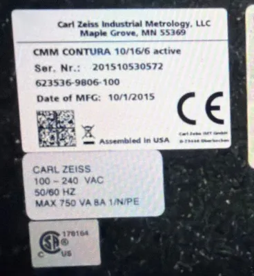 2015 ZEISS CONTURA G2 ACTIV 10/16/6 Coordinate Measuring Machines | Machnet (14)