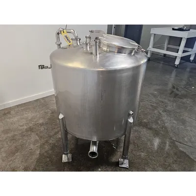 Used 500 Liters (130 Gal) Stainless Steel Sanitary Tank with Legs