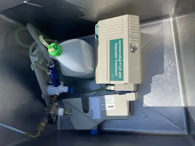 Used Falcon Restaurant Supply, Inc. Used 112" Stainless Steel 4 Compartment sink with Produce Soak - FG - SS345 Sinks Illinois US | Falcon Restaurant Supply #1374891