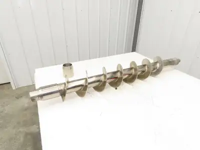 Stainless Steel Screw Feed Auger Food Grade 6-9/16" OD 50-1/2"L Custom