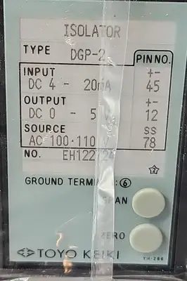 TOYO KEIKI DGP-2 Isolator Inp/20mA Out/5V. Loc3D-20