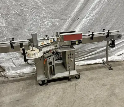 Used Herma H300 Labeller With Conveyor