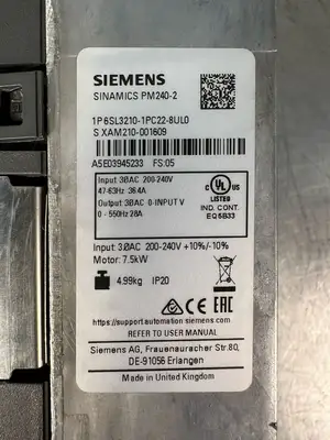 Siemens 6SL3210-1PC22-8UL0 Sinamics PM240-2 (4.6.2)