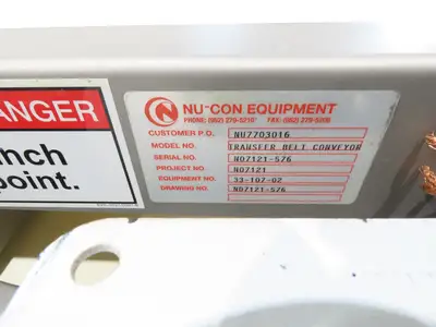 Anderson Dahlen 27"x 25' Portable Trough Belt Incline Conveyor Sanitary 480V 3PH