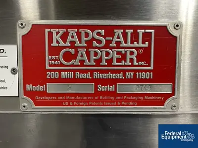 USED Kaps All Kaps-All Capper, Model E