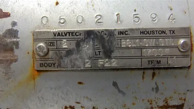 Valvtechnologies B8L1-SW-STD Size 2 Ball Valve Used
