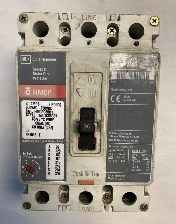 Used CUTLER-HAMMER HMCP030H1 Miscellaneous Equipment (Electrical & Power) | Surplus Asset Holdings #1188732
