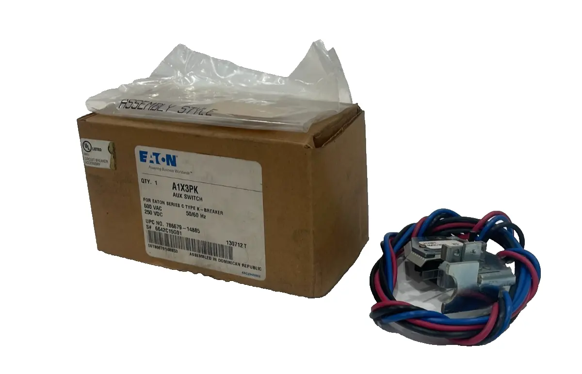 NEW EATON A1X3PK AUXILIARY SWITCH 600VAC 250VDC 50/60HZ