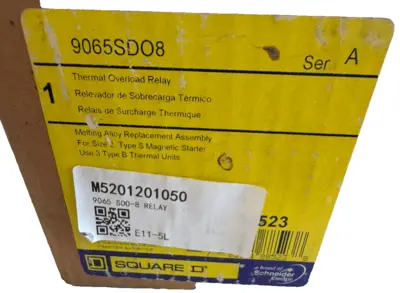 NEW SQUARE D 9065SD08 OVERLOAD RELAY SER.A