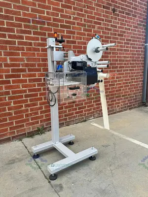 USED SATO S86-EX PRINT ENGINE W/ AL TECH ALCODE PRINT AND APPLY LABELLING MACHINE