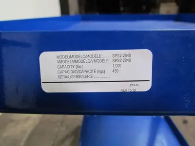 Vestil SPS2-2848 Two Shelf Order Picker Cart Steel Construction 1000lb Capacity