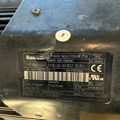 Rexroth R911309391 Servo Induction Motor MAD130D-0100-SA-S0-BQ1-35-N1 #HP109