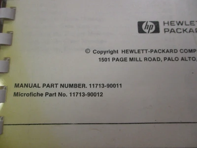 HP 11713A Used Attenuator/Switch Driver (Operating and Service Manual)