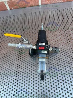 USED PARKER 06E21A13AA PNEUMATIC FILTER REGULATOR W/ GAUGE 0-160PSI, VALVE