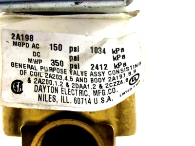 NEW DAYTON 2A198 VALVE COIL ASSEMBLY 2A204
