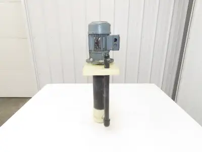PVC Plastic Chemical Immersion Pump 1"x 3/4"npt .25kw 480V 3PH 14" Intake