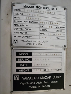 USED MAZAK INTEGREX 200 SY