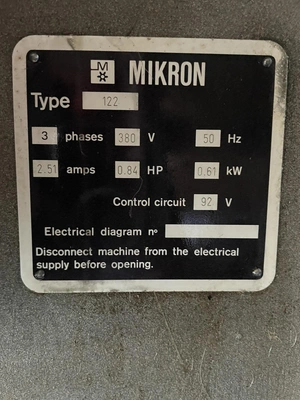 MIKRON Gear Hobber, 2 off, price for pair