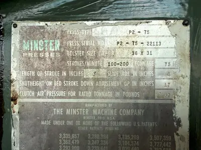 Used MINSTER P2-75 High Speed Production Presses Ohio US | G-2000, Inc. #1411737