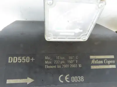Atlas Copco DD550+ Compressed Air Filter 232psi with 3" Ball Valve 2901-2003-10