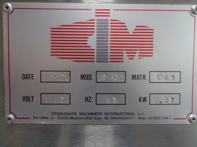 Used CIM 10-01 Dough Sheeters & Presses California US | BakeryEquipment.com #1554568