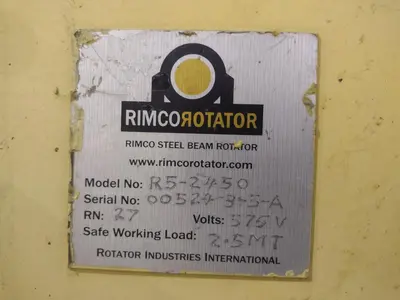 11,600 LBS RIMCO MODEL #R5-2450 ROTATOR POWERED I-BEAM ROLLOVER / ROTATOR MACHINE: STOCK #23597