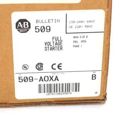 NEW ALLEN BRADLEY 509-A0XA SER. B FULL VOLTAGE SIZE 1 STARTER 509A0XA