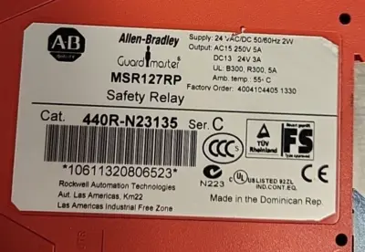 Allen-Bradley MSR127RP / 440R-N23135 Safety Relay Series C(BIN3.2.4)