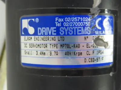 Drive Systems MP70L-K40-EL-008 160VDC Max  49:1 61RPM Hollow Shaft Gear Motor
