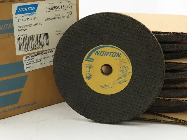 Norton 37C20-R5BRA-X376C Grinding Wheel 6"x 3/8"x 5/8" Lot of 10